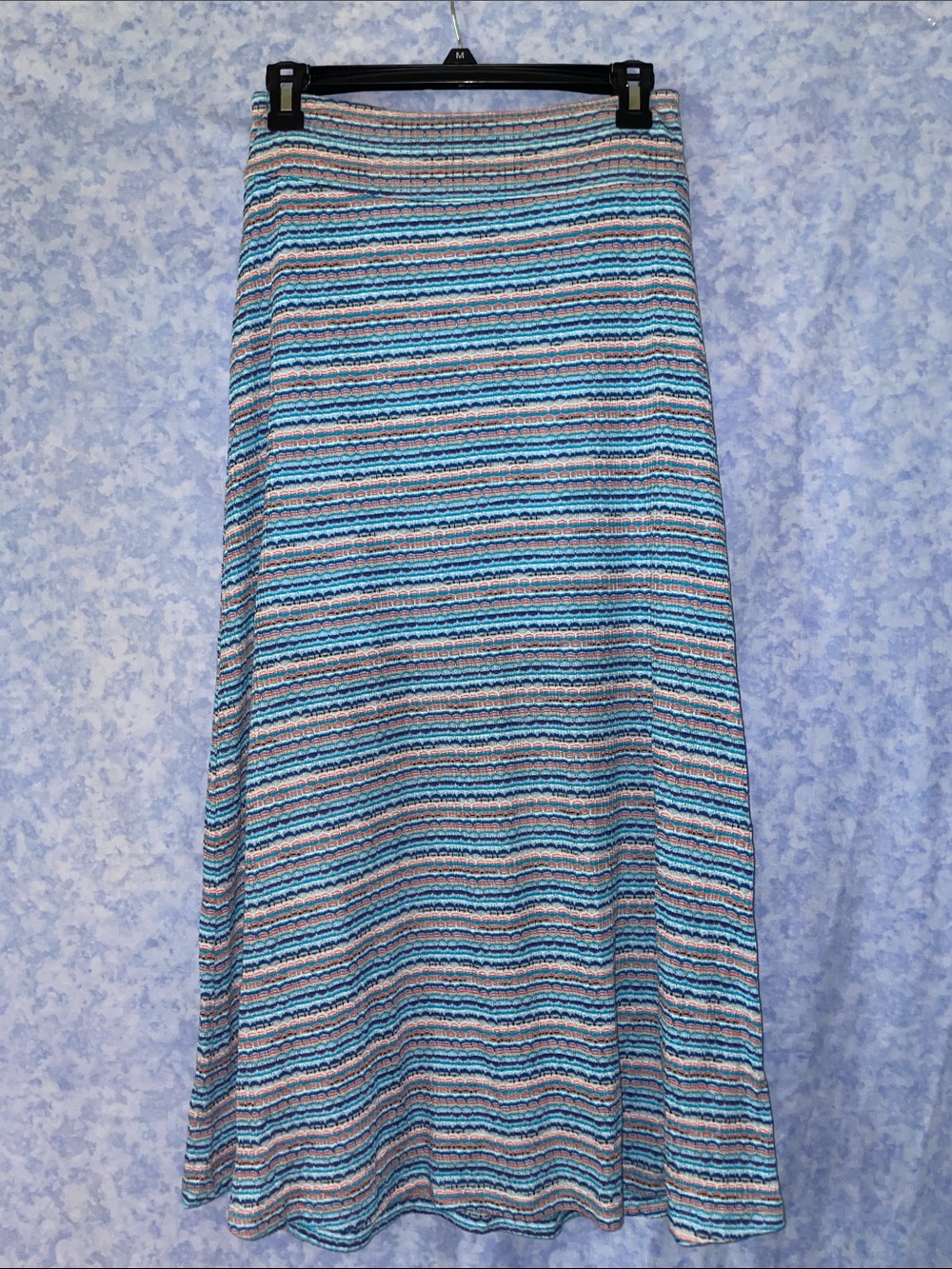 Amy Byer Blue Striped Maxi Skirt